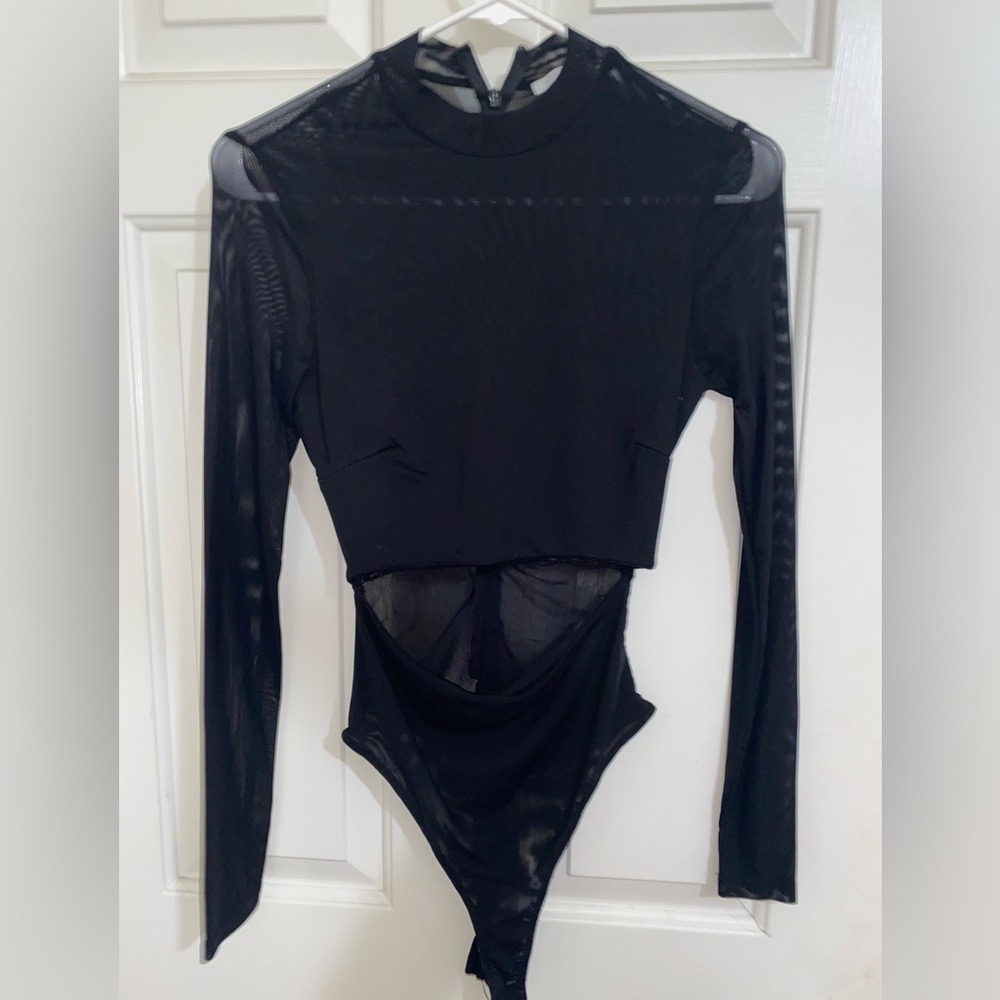 Black sheer bodysuit